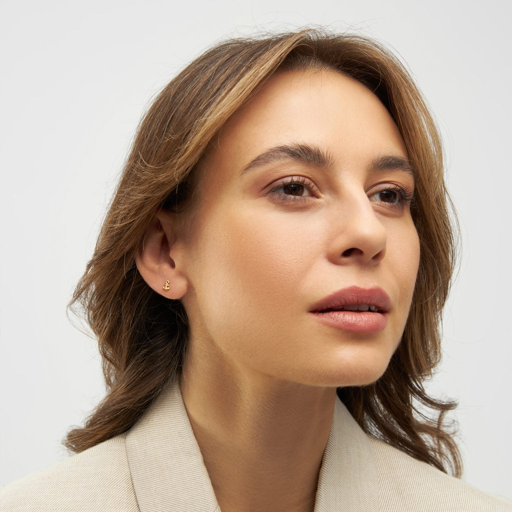 LULU Copenhagen Anchor ørering 1 stk Ear stud, 1 pcs Forgyldt