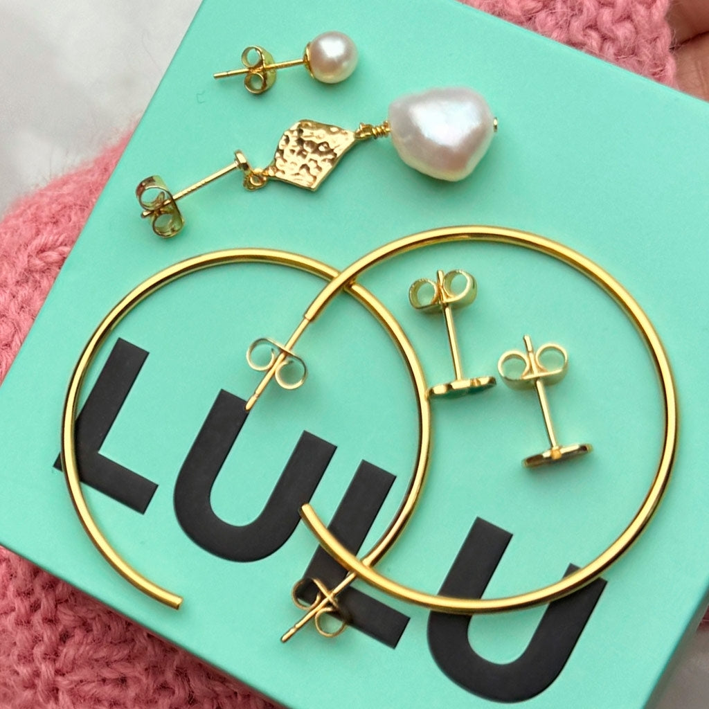 LULU Copenhagen Ball Large Pearl ørering 1 stk Ear stud, 1 pcs Forgyldt