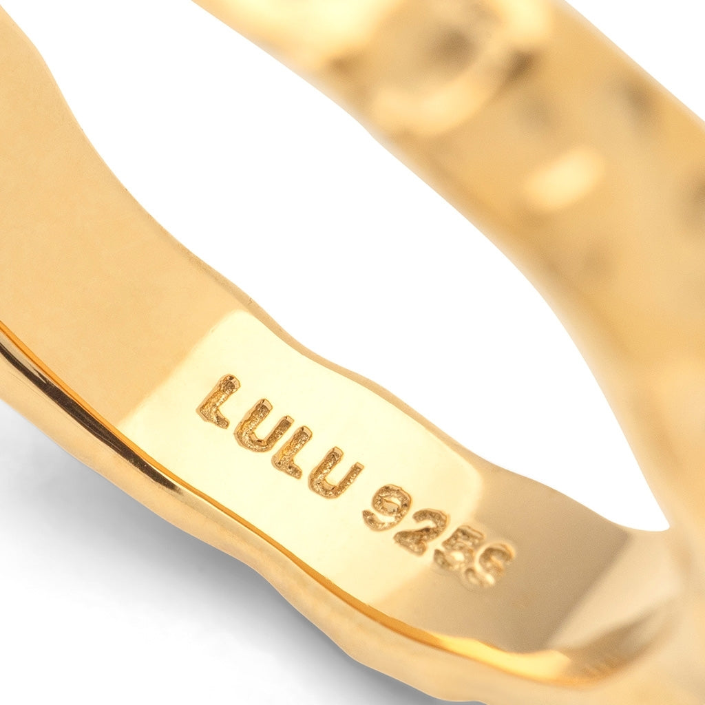 LULU Copenhagen Basic Rough Ring Rings Forgyldt