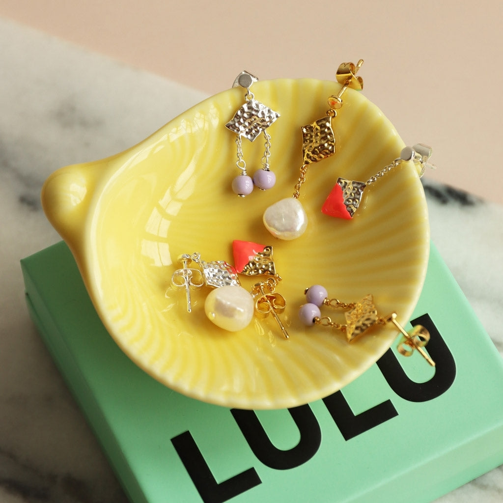 LULU Copenhagen Boheme Dipped ørering 1 stk Ear stud, 1 pcs Orange/Coral