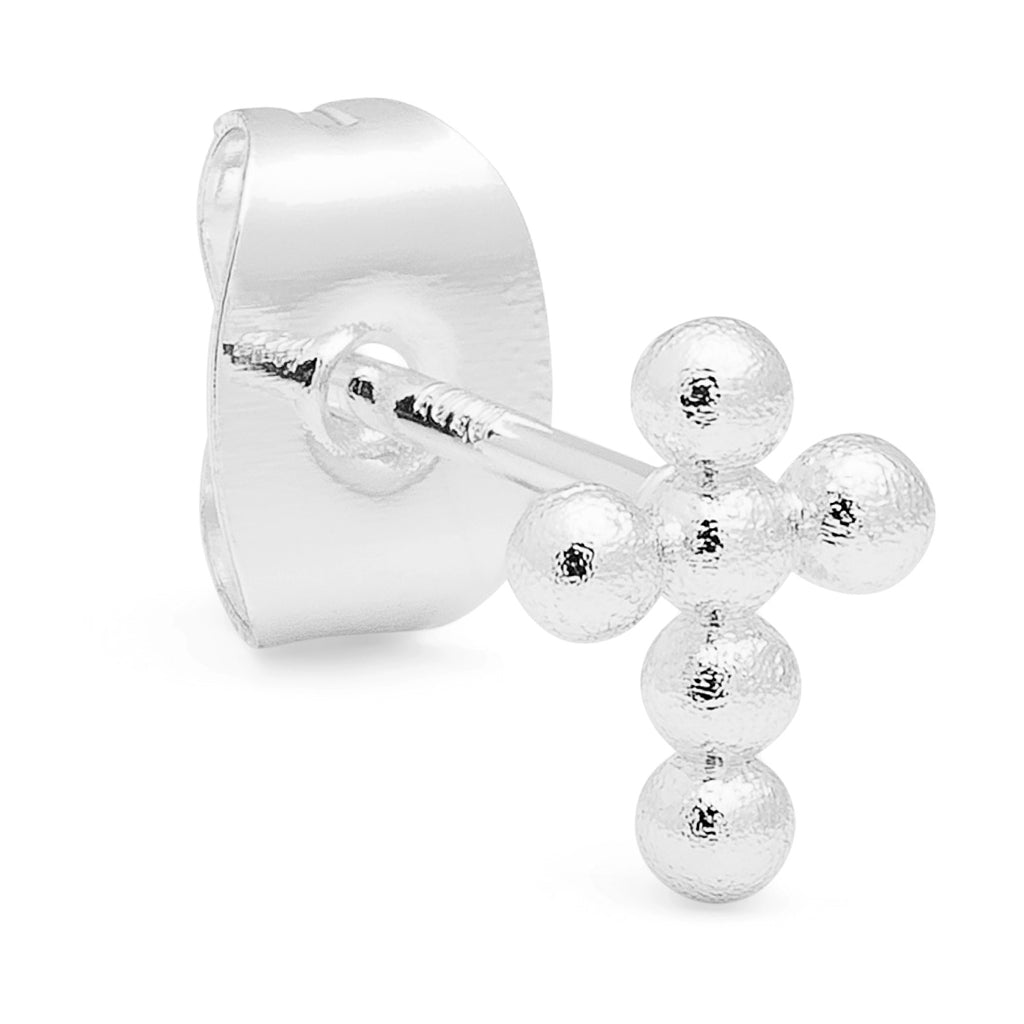 LULU Copenhagen Bouquet Cross 1 stk Ear stud, 1 pcs Silver Plated