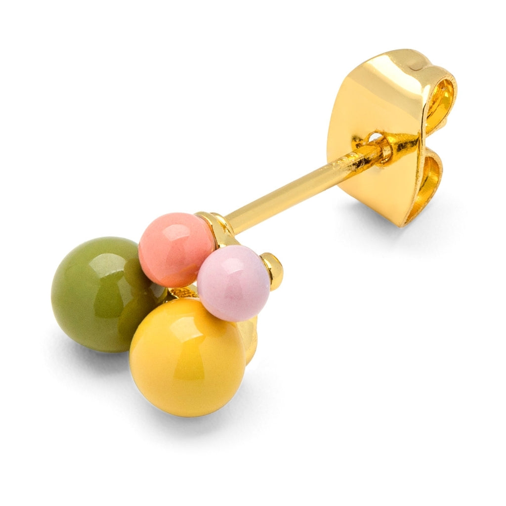 LULU Copenhagen Bouquet Green Yellow ørering 1 stk Ear stud, 1 pcs Forgyldt