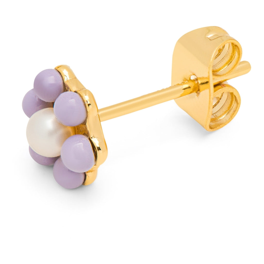 LULU Copenhagen Bouquet Purple Flower ørering 1 stk Ear stud, 1 pcs Forgyldt