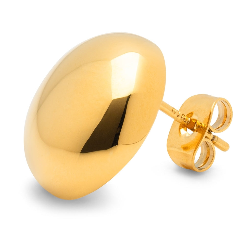 LULU Copenhagen Bubble Round ørering 1 stk - guld belagt Ear stud, 1 pcs Forgyldt