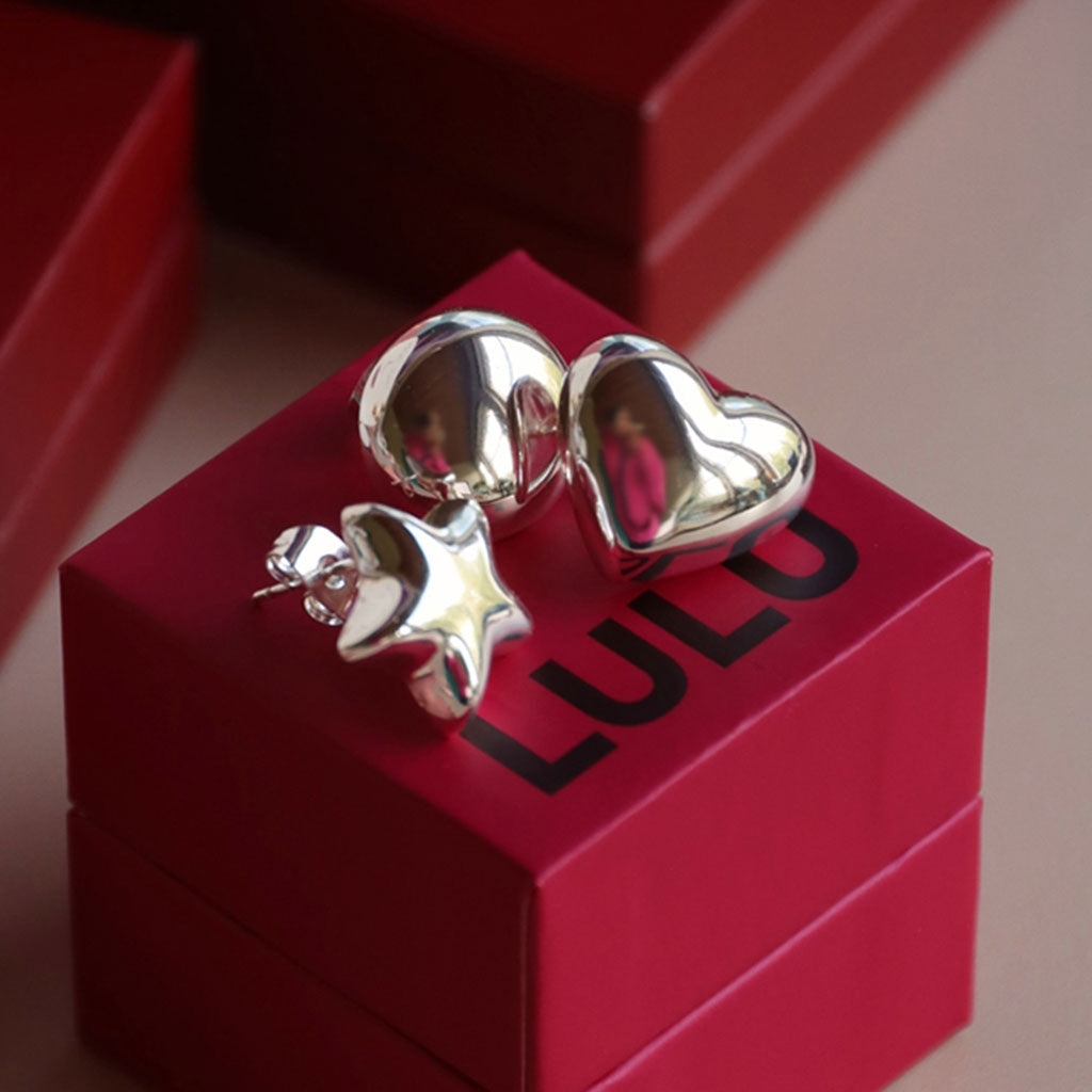LULU Copenhagen Bubble Star ørering 1 stk - sølv belagt Ear stud, 1 pcs Silver Plated