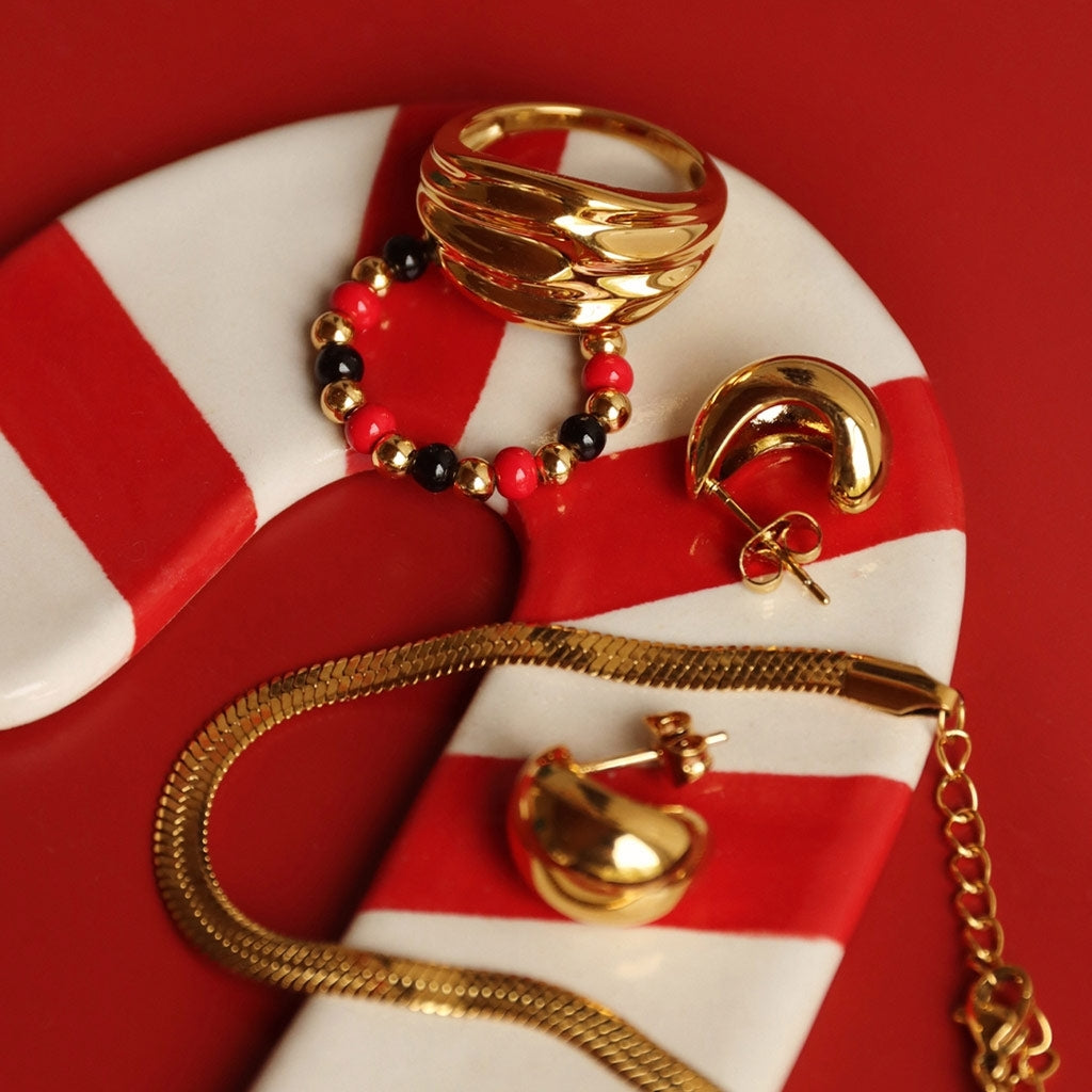 LULU Copenhagen Chunky Silk Ring - guld belagt Rings