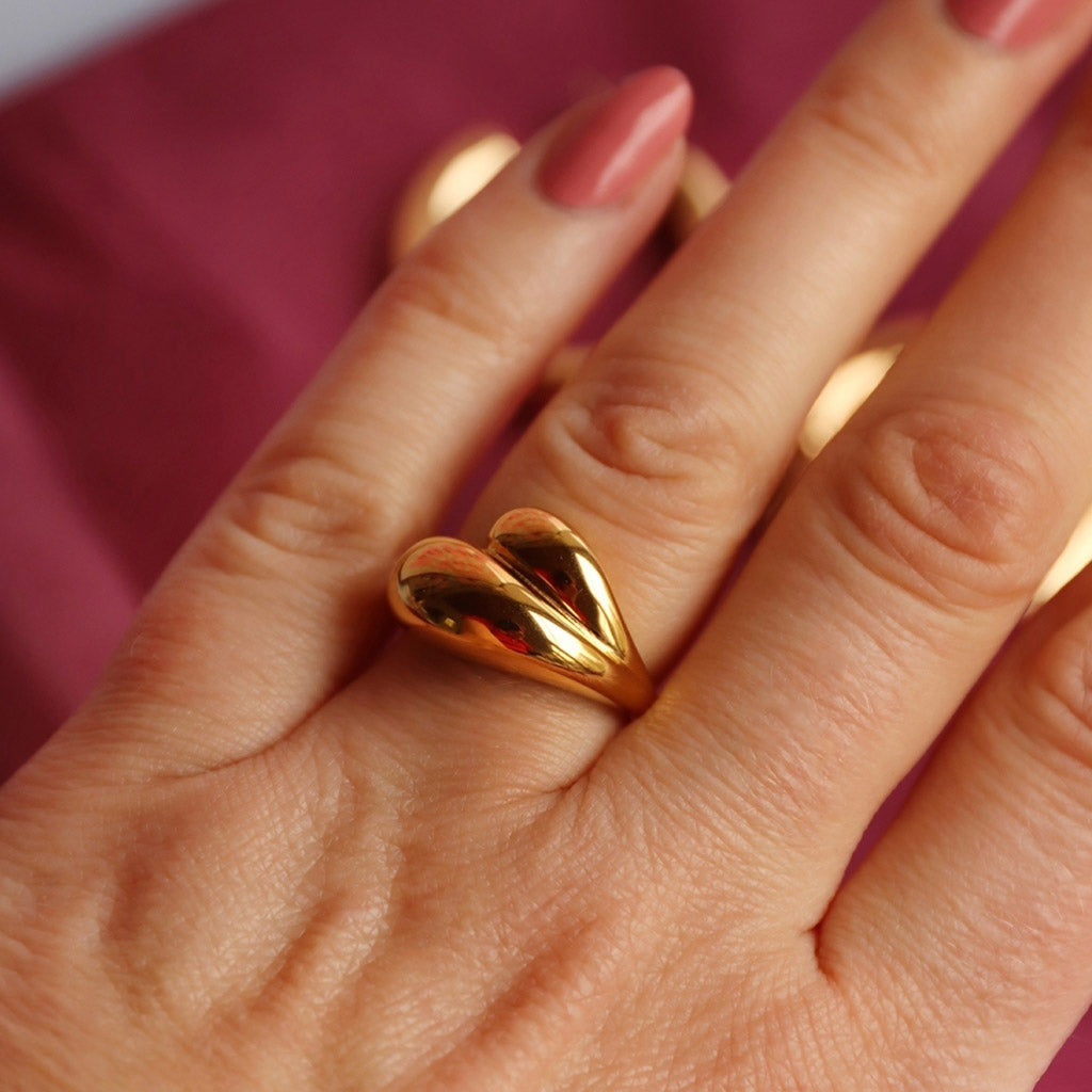 LULU Copenhagen Chunky Soft Drops Ring - sølv Rings Sølv