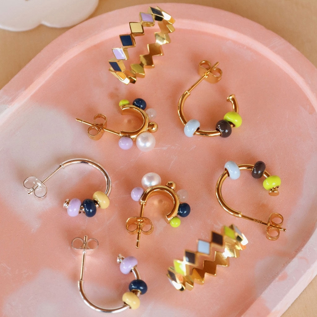 LULU Copenhagen Color Ball 3 Hoops par - Forsølvet Hoops Memories