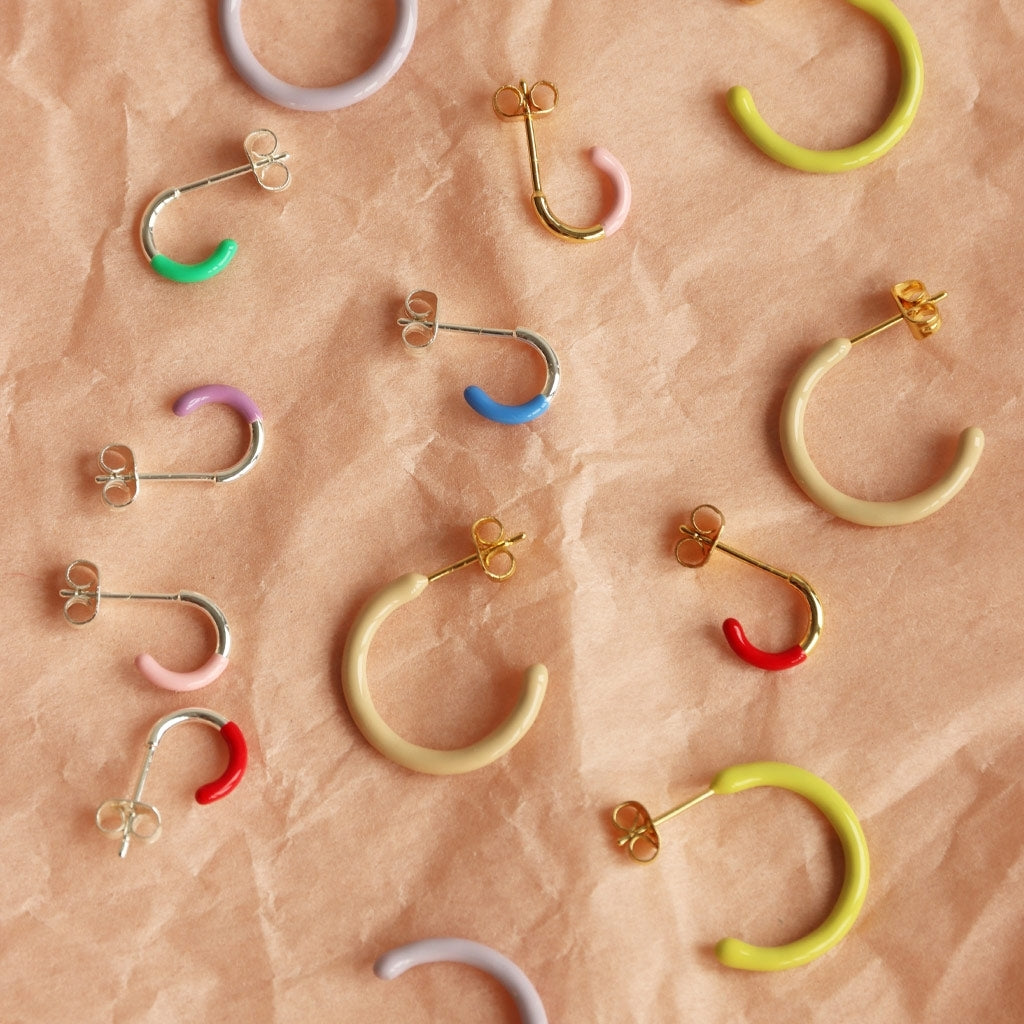 LULU Copenhagen Color Hoop Half Dip 1 stk forsølvet Hoops Blå