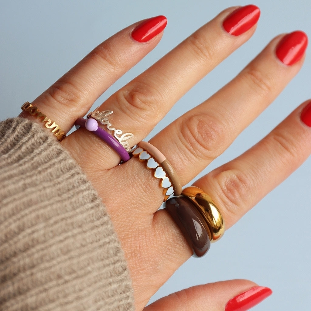 LULU Copenhagen Color Ring Rings Cocoa Powder