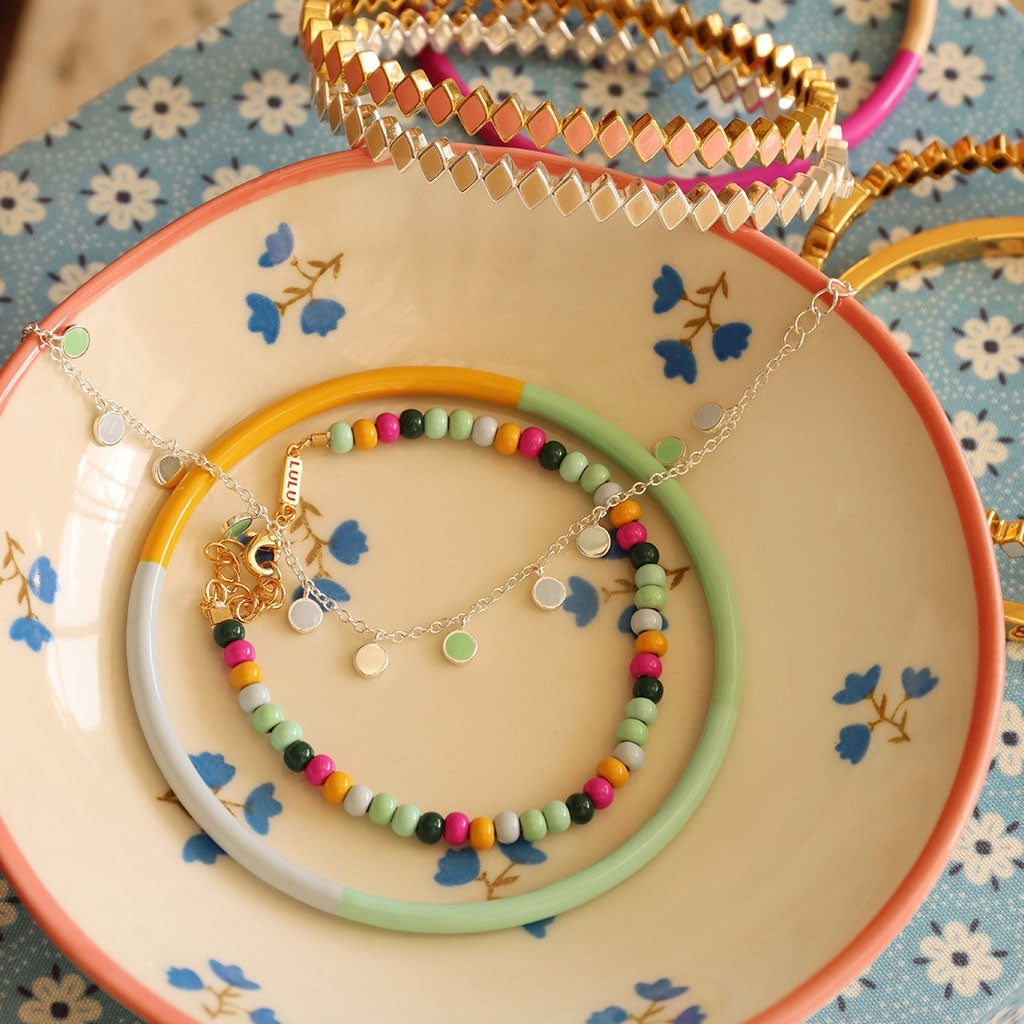 LULU Copenhagen Confetti Bangle - Forgyldt Bracelets Skyride Blue