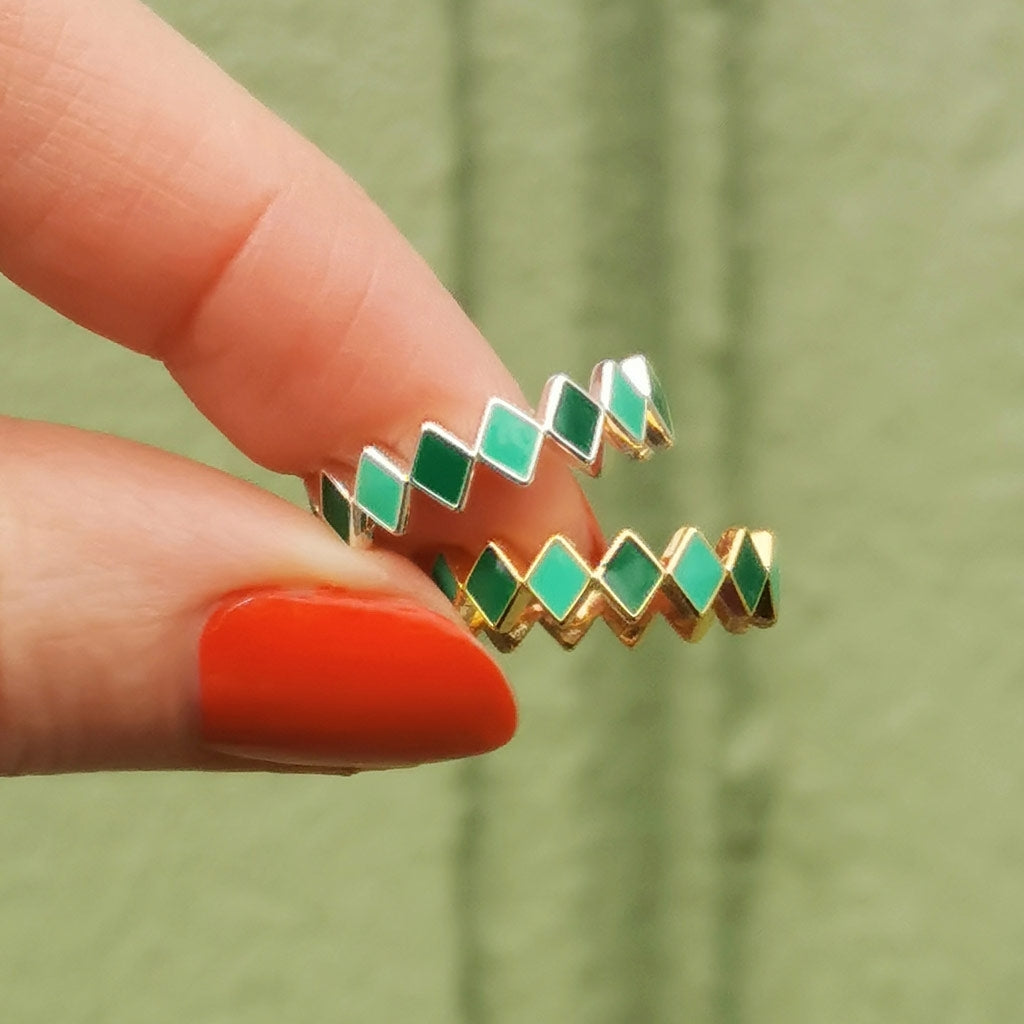 LULU Copenhagen Confetti Ring Sølv Rings Grøn
