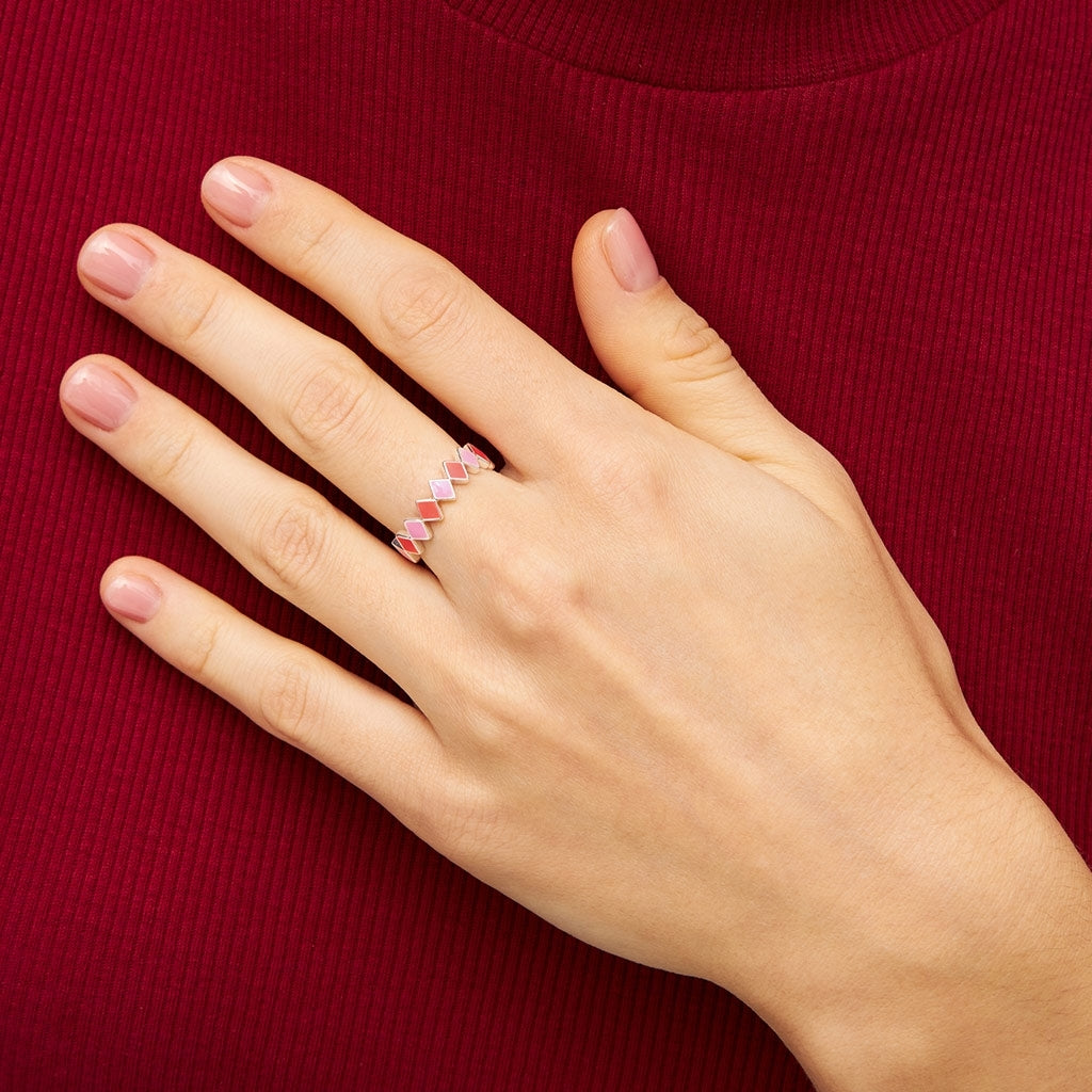 LULU Copenhagen Confetti Ring Sølv Rings Pink