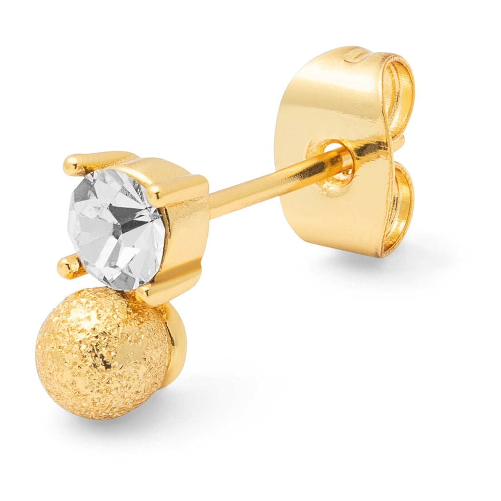 LULU Copenhagen Diamond Eye 1 stk Ear stud, 1 pcs Gold Plated/Crystal