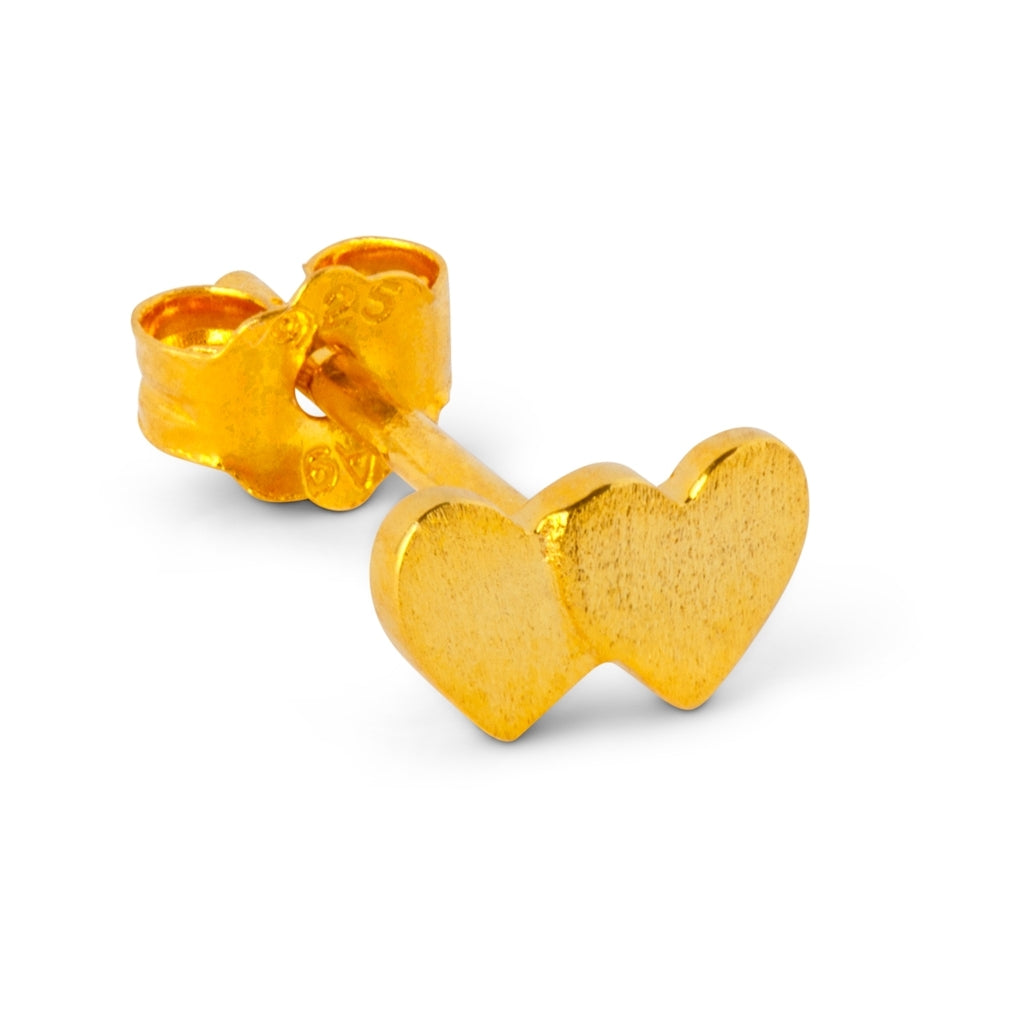 LULU Copenhagen Domino Hearts 2 ørering 1 stk Ear stud, 1 pcs Forgyldt