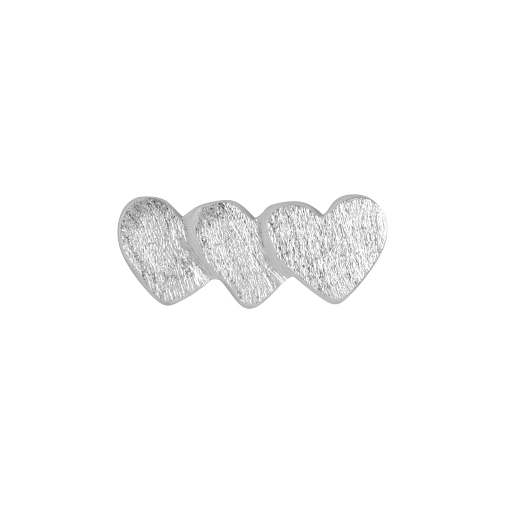 LULU Copenhagen Domino Hearts 3 ørering 1 stk Ear stud, 1 pcs Sølv
