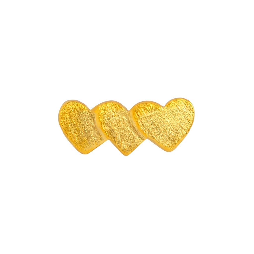 LULU Copenhagen Domino Hearts 3 ørering 1 stk Ear stud, 1 pcs Forgyldt