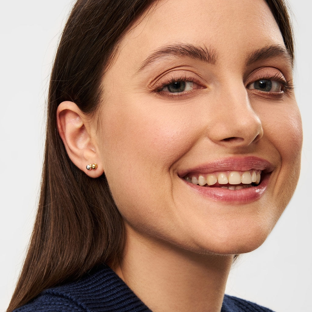 LULU Copenhagen Double Color Ball ørering 1 stk Ear stud, 1 pcs Gold-Silver