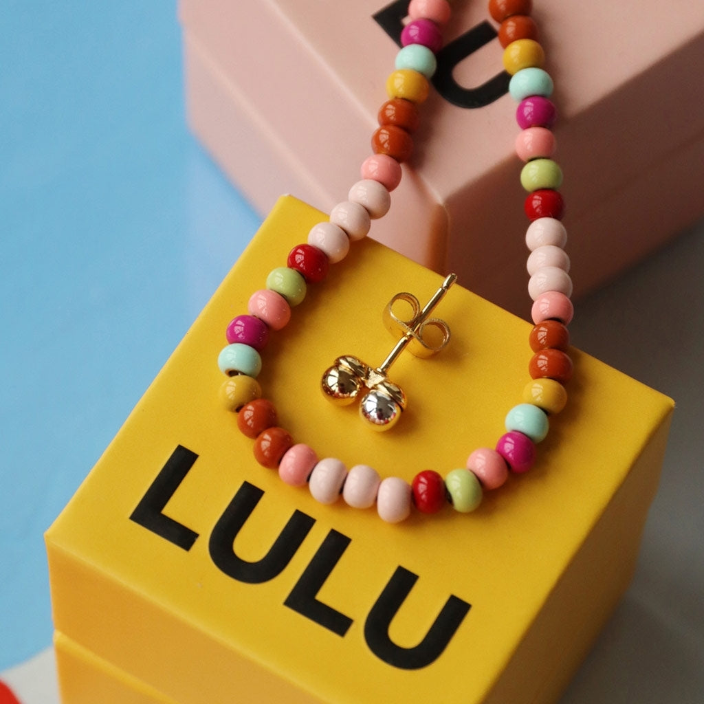 LULU Copenhagen Double Color Ball ørering 1 stk Ear stud, 1 pcs Gold-Silver