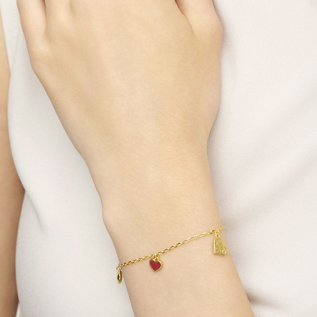 LULU Copenhagen Endless Love Armbånd - Forgyldt Bracelets Passion Red