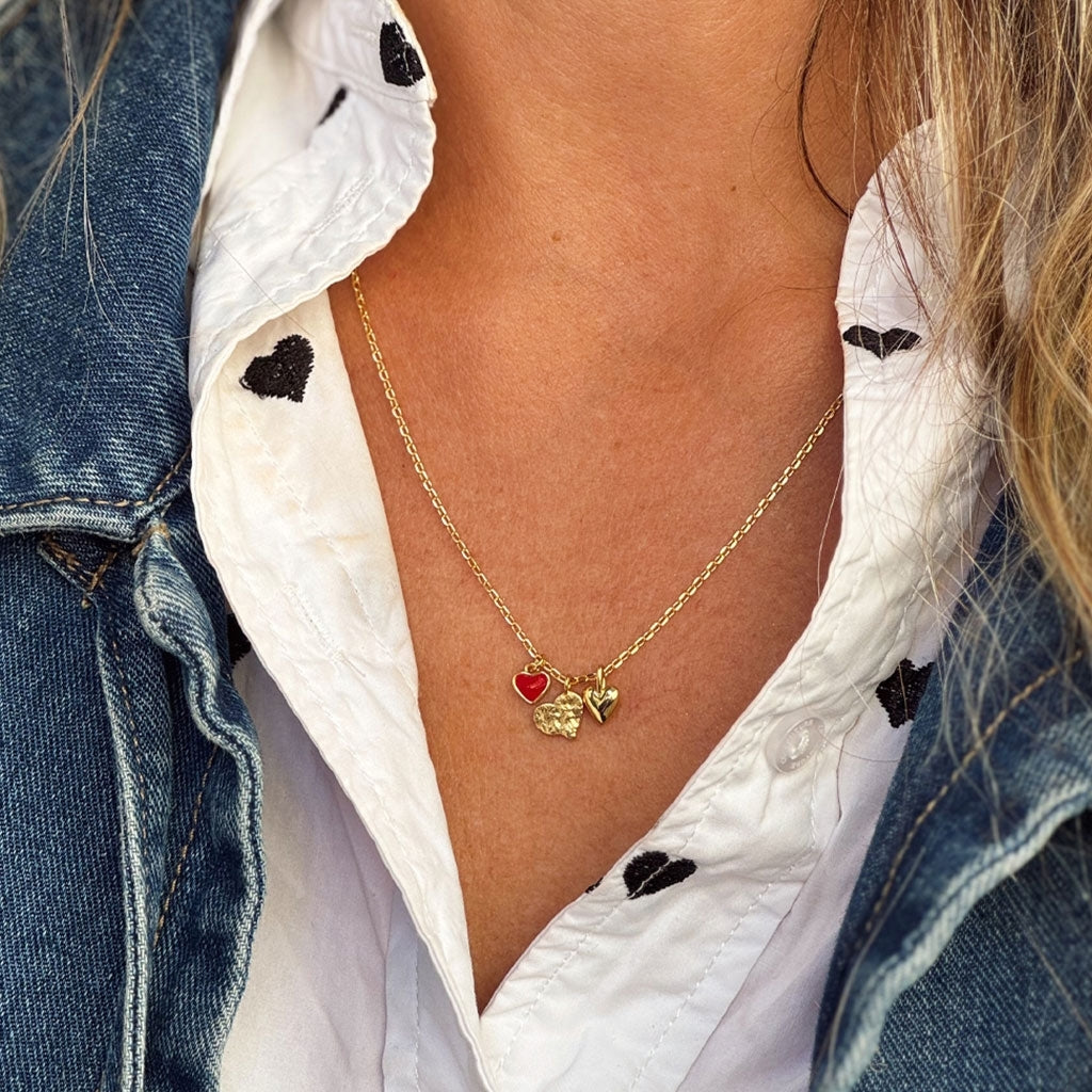 LULU Copenhagen Endless Love Halskæde - Forgyldt Necklaces Passion Red