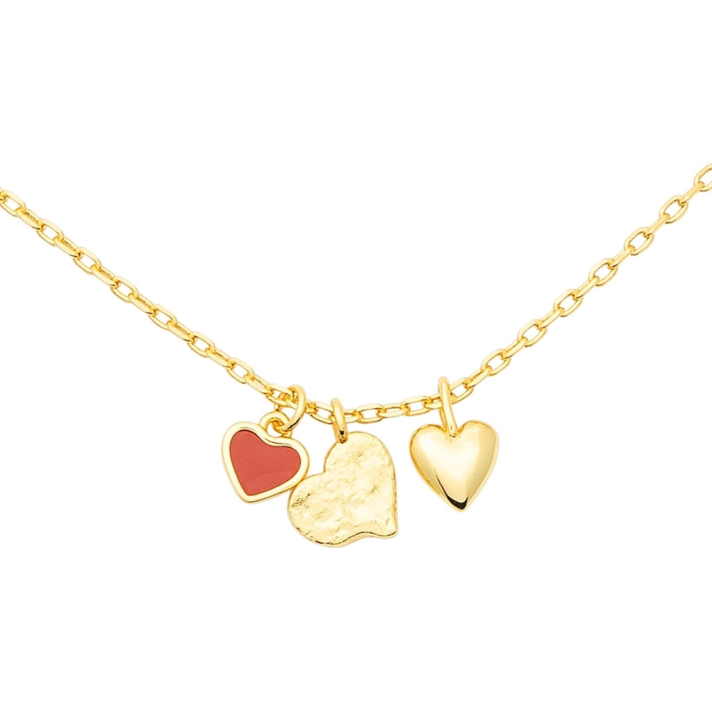 LULU Copenhagen Endless Love Halskæde - Forgyldt Necklaces Passion Red