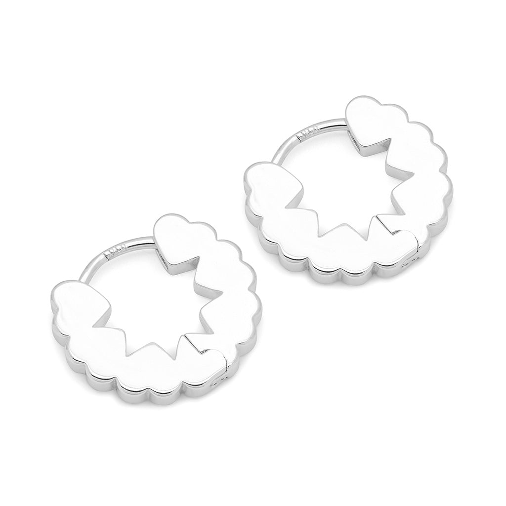 LULU Copenhagen Heart Hoops Sæt Hoops Silver Plated