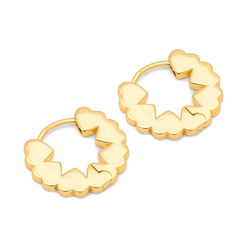 LULU Copenhagen Heart Hoops Sæt Hoops Forgyldt