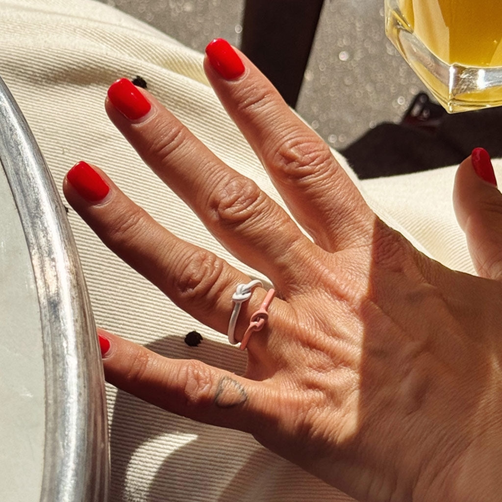 LULU Copenhagen Love Knot Ring Rings Burnt Coral