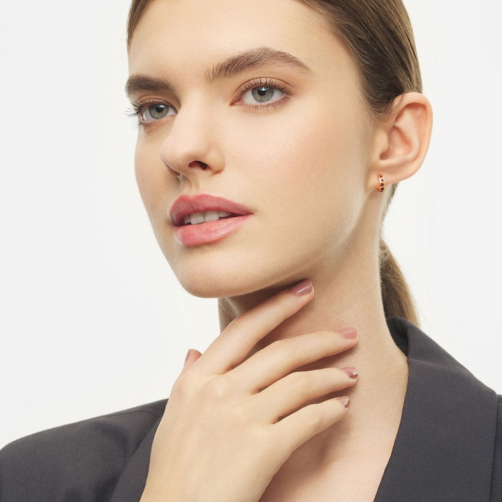 LULU Copenhagen Love Repeat hoops par - Forgyldt Hoops Dusty Peach