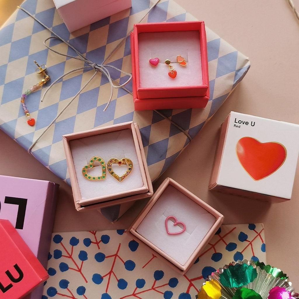 LULU Copenhagen Love U Dangling ørering 1 pcs Ear stud, 1 pcs Forgyldt