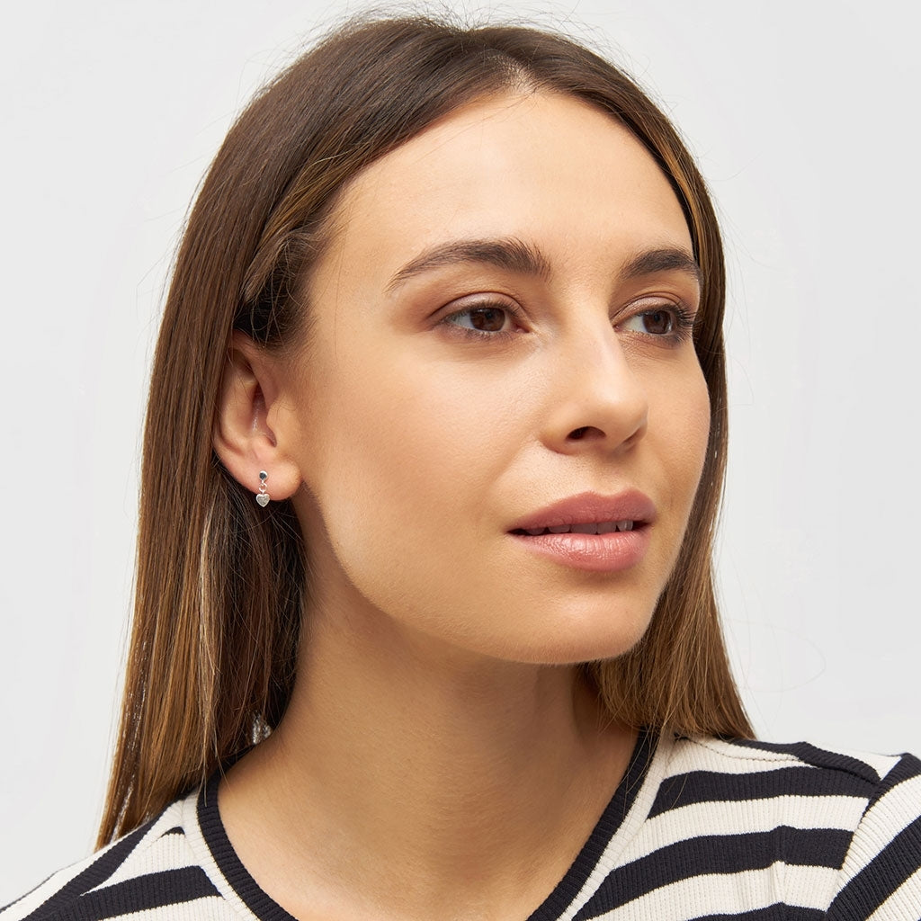 LULU Copenhagen Love U Dangling ørering 1 stk Ear stud, 1 pcs Silver Plated
