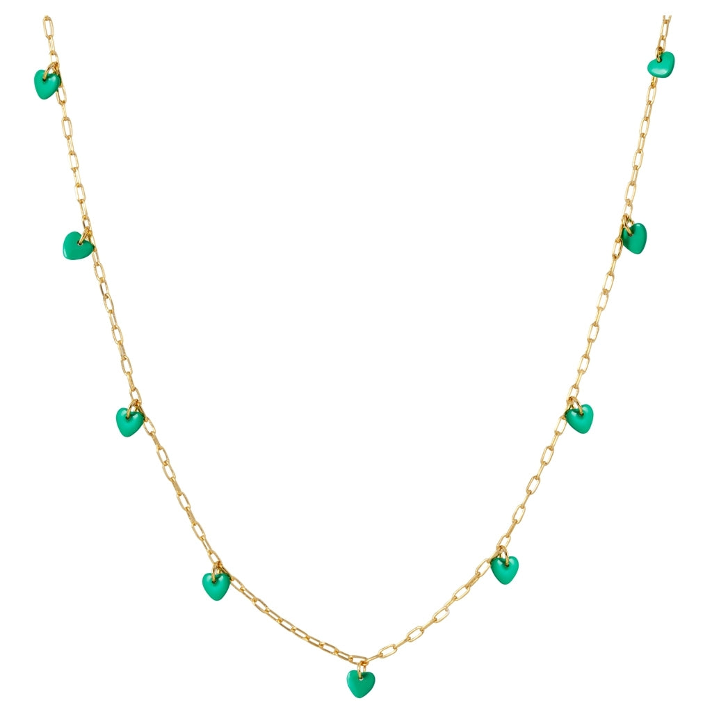 LULU Copenhagen Love U Halskæde forgyldt Necklaces Lysegrøn