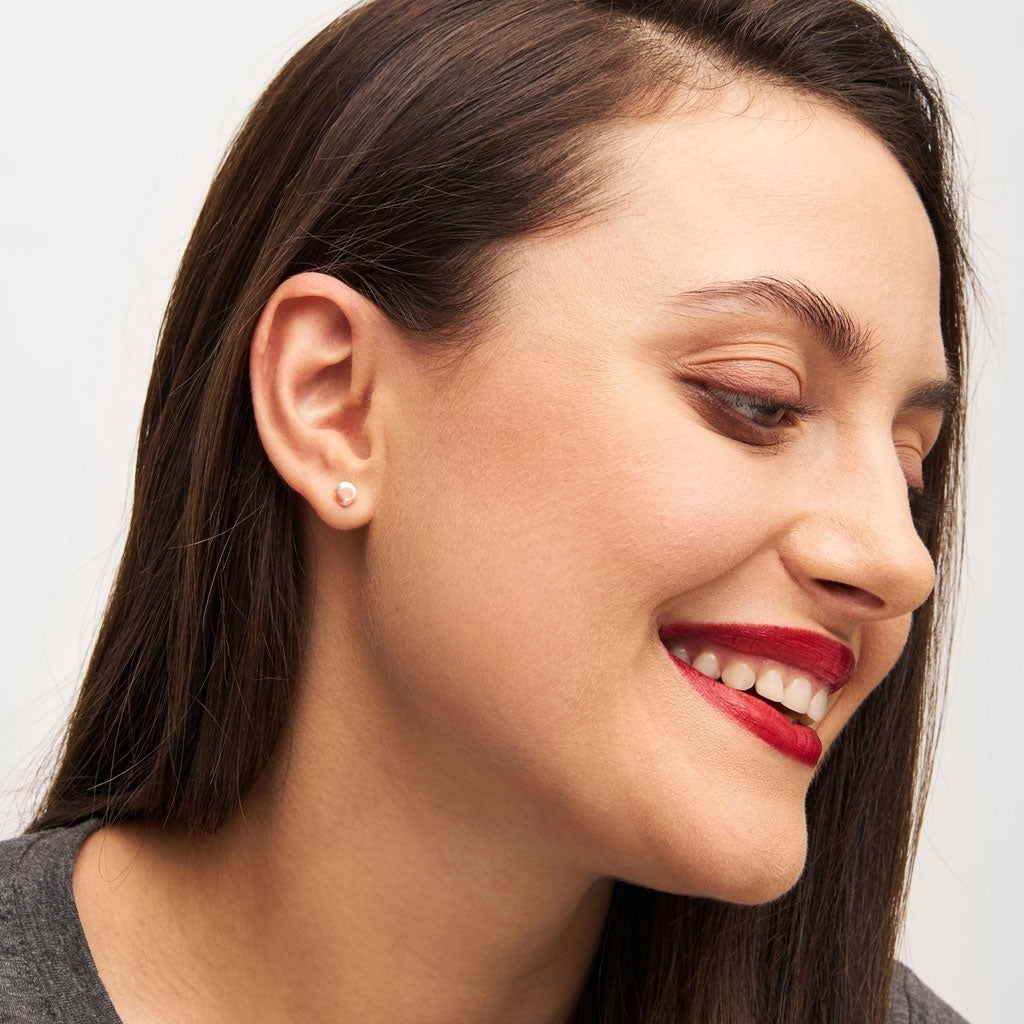 LULU Copenhagen Magic Stone ørering 1 stk forsølvet Ear stud, 1 pcs Burnt Coral