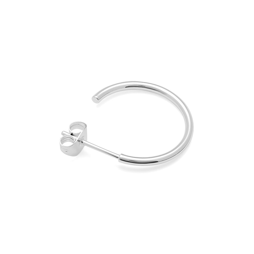 LULU Copenhagen Non Hoops Medium par poleret Hoops Silver Plated