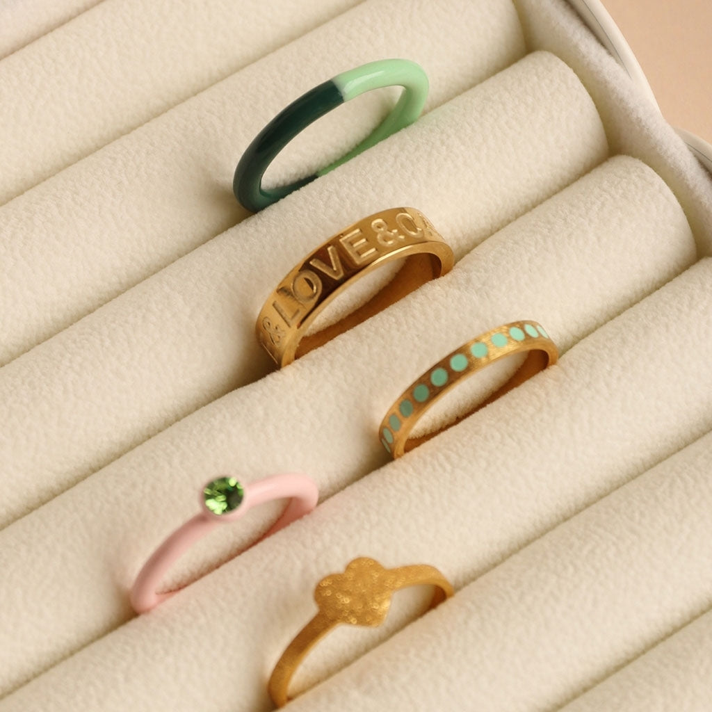 LULU Copenhagen Pattern Ring forgyldt Rings Mint