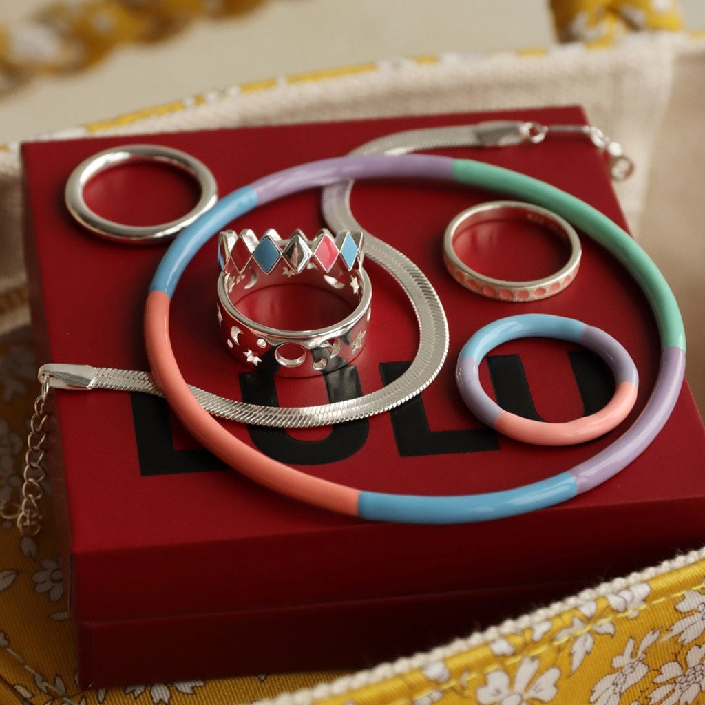LULU Copenhagen Pattern Ring sølv Rings Burnt Coral