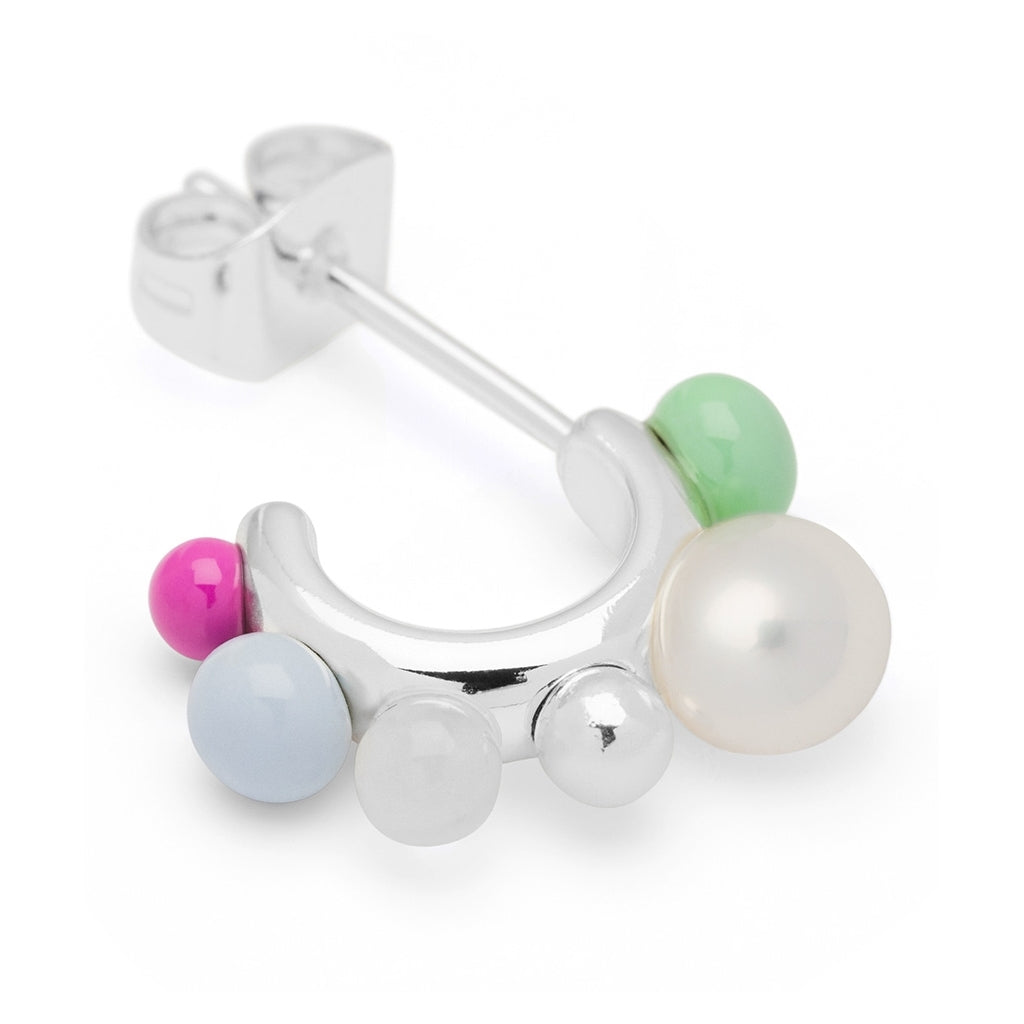 LULU Copenhagen Space Hoops Par sølv Hoops Skyride Blue