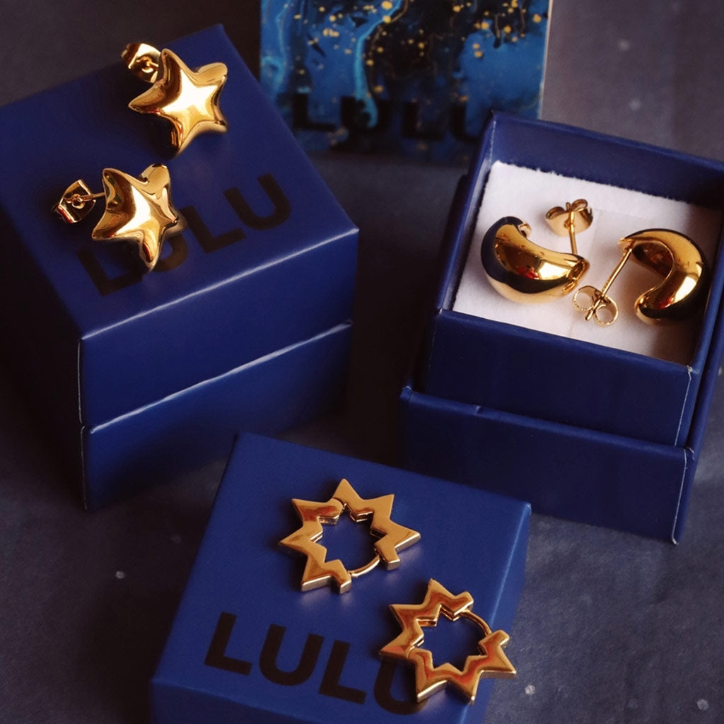 LULU Copenhagen Star Hoops par Hoops Forgyldt