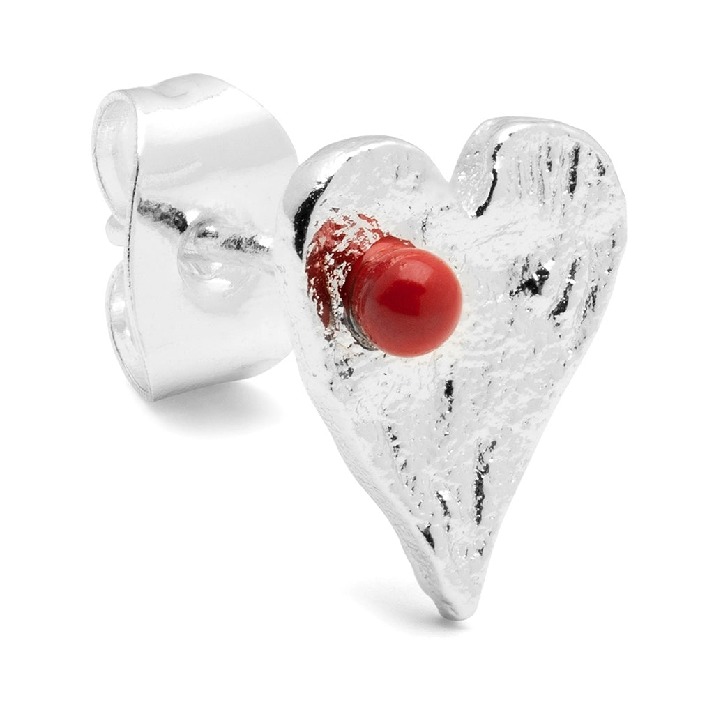 LULU Copenhagen Sweet Heart ørering 1 stk. Ear stud, 1 pcs Passion Red
