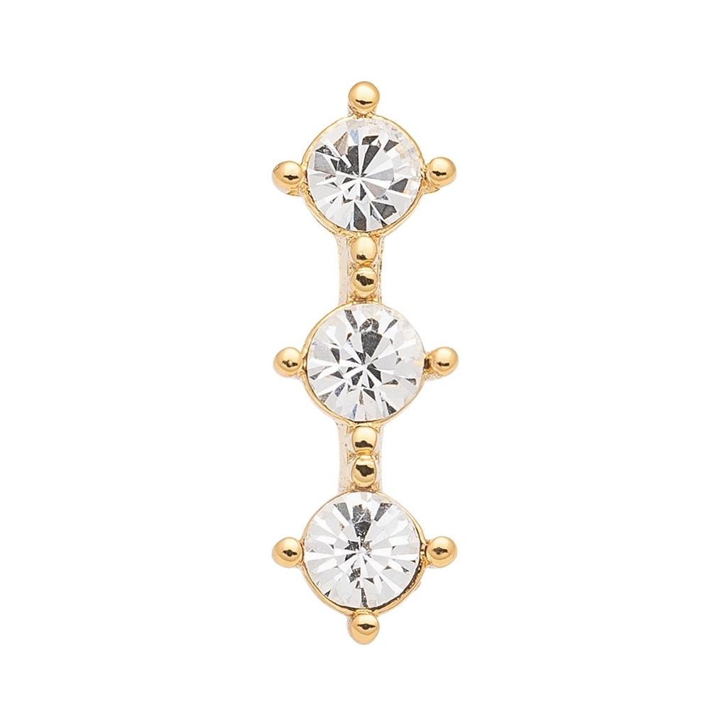 LULU Copenhagen 3 Crystals 1 stk Ear stud, 1 pcs Silk