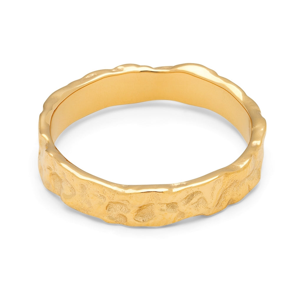 LULU Copenhagen Basic Rough Ring Rings Forgyldt