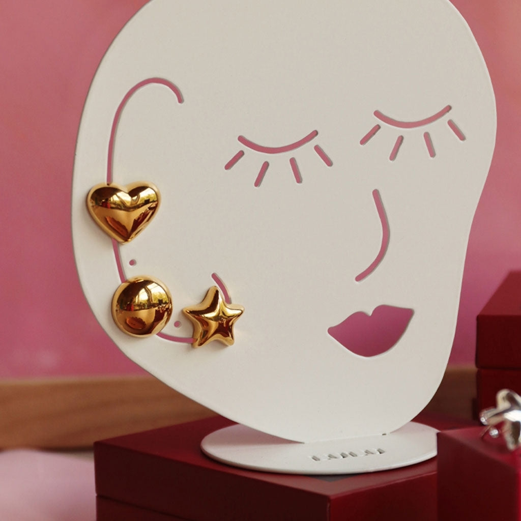 LULU Copenhagen Bubble Star ørering 1 stk - guld belagt Ear stud, 1 pcs Forgyldt