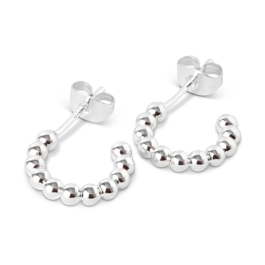 LULU Copenhagen Color Ball Hoops Small par Hoops Silver Plated