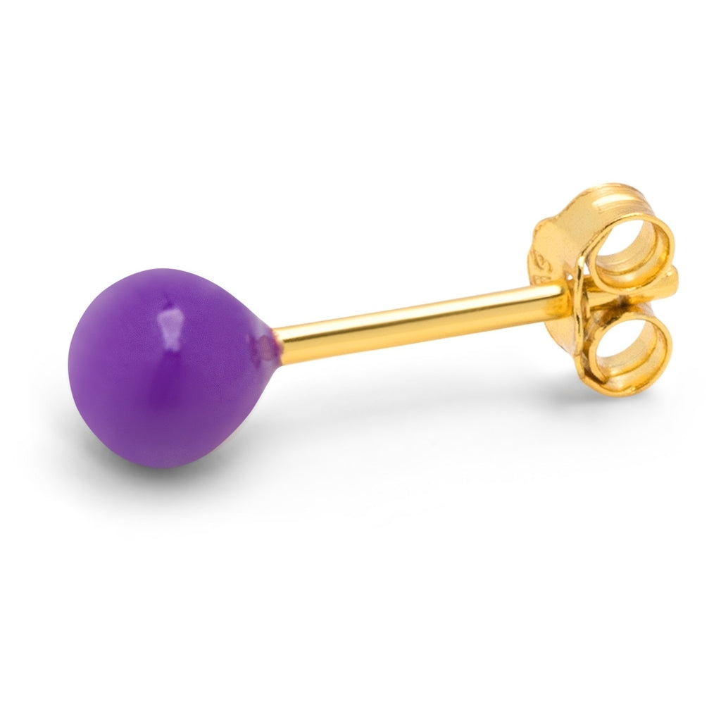 LULU Copenhagen Color Ball Medium ørering 1 stk Ear stud, 1 pcs Deep Purple