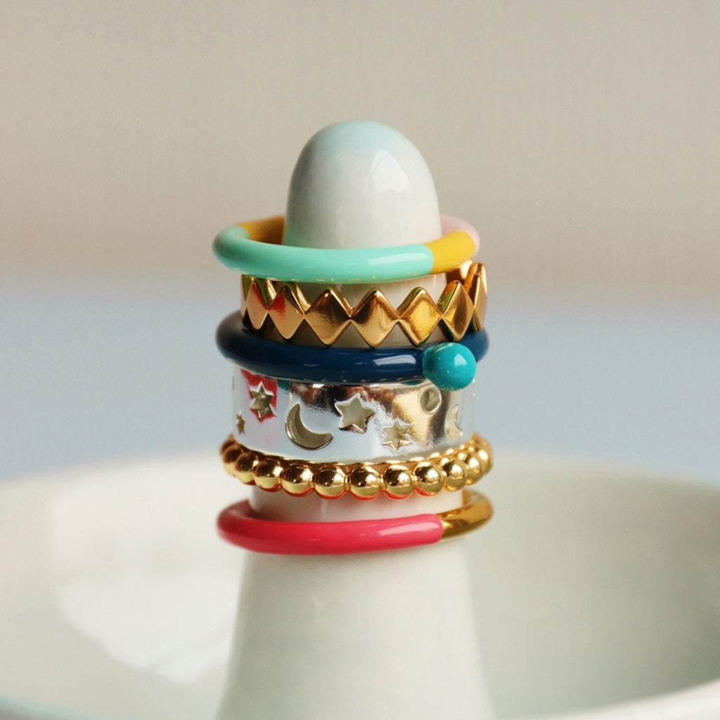 LULU Copenhagen Color Ball Ring Rings Forgyldt
