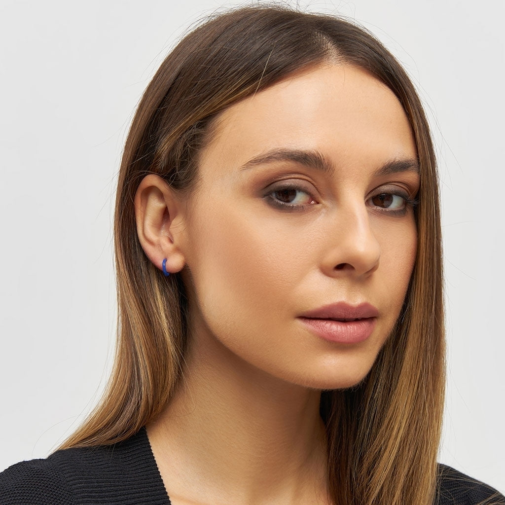 LULU Copenhagen Color Hoop 1 pcs - Box Ear stud, 1 pcs Dazzling Blue