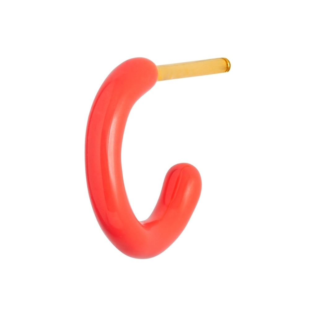 LULU Copenhagen Color Hoop 1 pcs - Box Ear stud, 1 pcs Koral