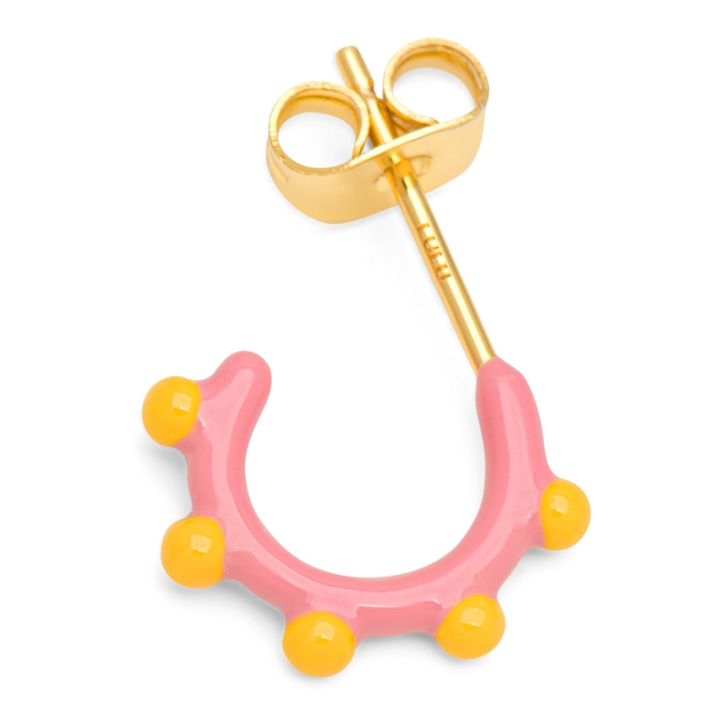 LULU Copenhagen Color Hoop Dot 1 stk Hoops Rose - Sunflower