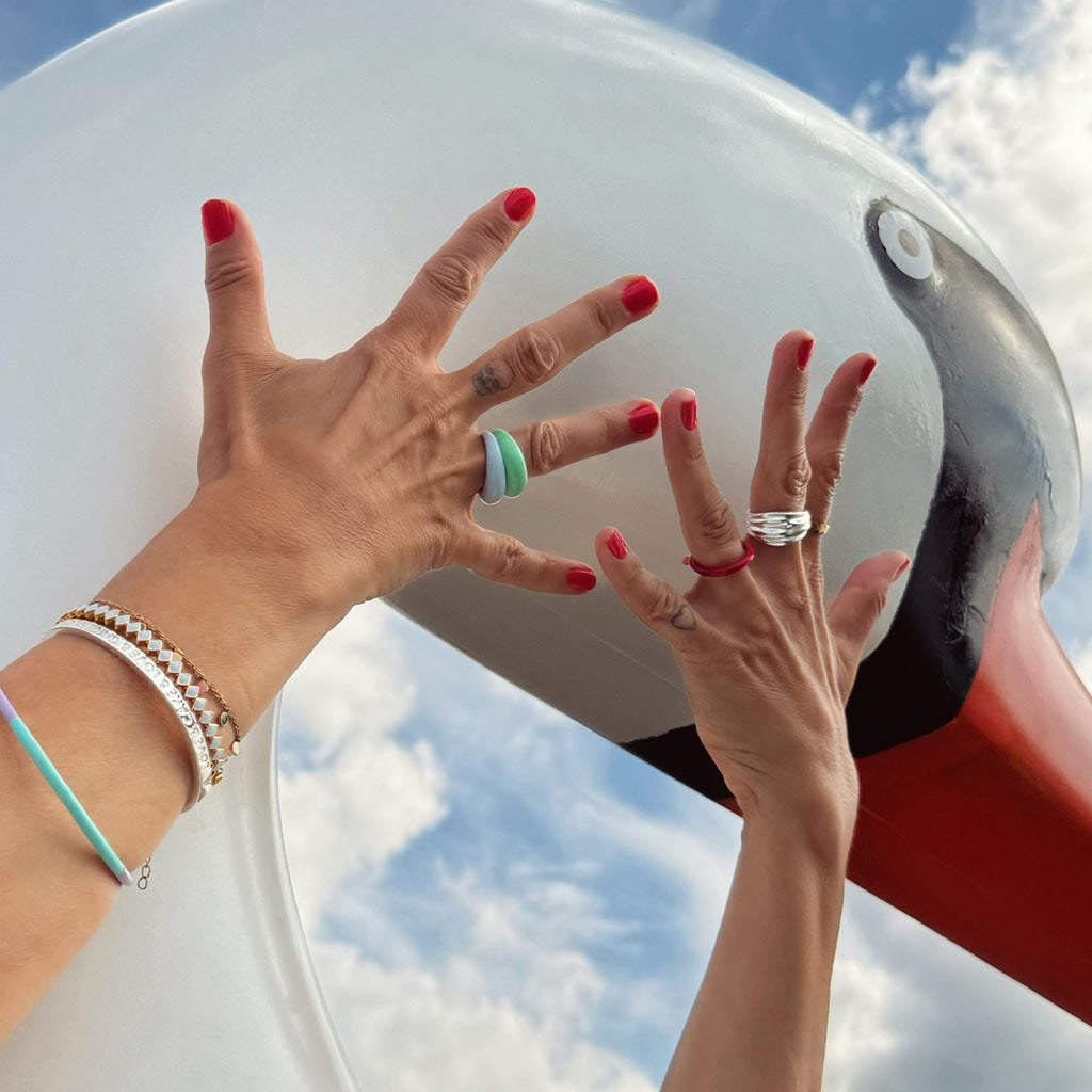 LULU Copenhagen Color Ring Chunky Rings Skyride Blue